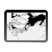 Bergen Norwegen Moderne Stadtkarte Magnet (Horizontal)