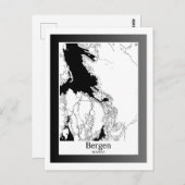 Bergen Norwegen Moderne Stadtkarte Postkarte (Vorne/Hinten)