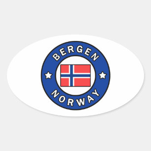 Bergen Norwegen Ovaler Aufkleber