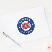 Bergen Norwegen Ovaler Aufkleber (Umschlag)