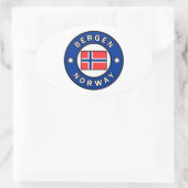Bergen Norwegen Ovaler Aufkleber (Tasche)