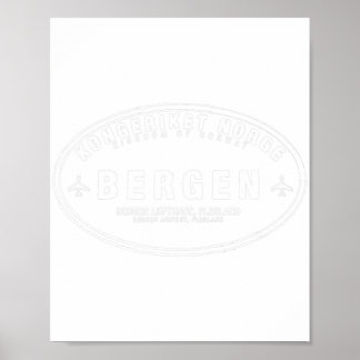 Bergen Norwegen Passport Briefmarke Vacation Trave Poster