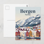 Bergen, Norwegen Postkarte (Vorne/Hinten)