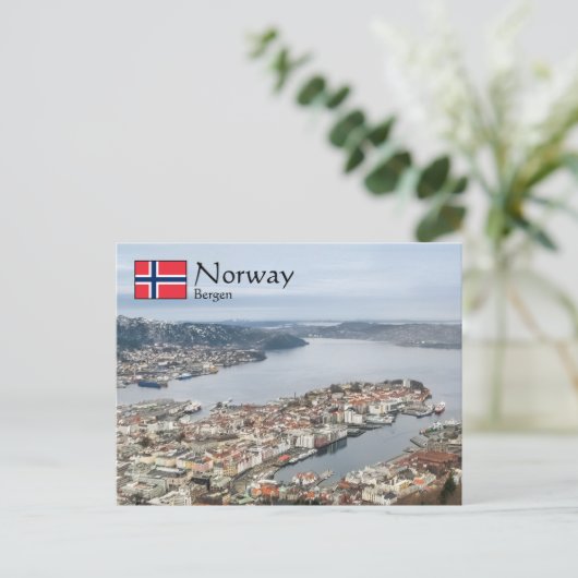 Bergen Norwegen Postkarte (Stehend Vorderseite)