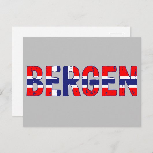 Bergen Norwegen Postkarte (Vorne/Hinten)