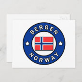 Bergen Norwegen Postkarte (Vorne/Hinten)