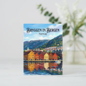 Bergen Norwegen Postkarte (Stehend Vorderseite)