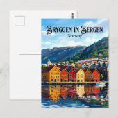 Bergen Norwegen Postkarte (Vorne/Hinten)