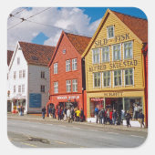 Bergen, Norwegen Quadratischer Aufkleber (Vorderseite)