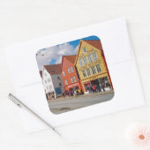 Bergen, Norwegen Quadratischer Aufkleber (Umschlag)