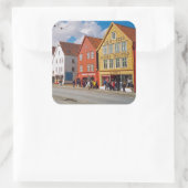 Bergen, Norwegen Quadratischer Aufkleber (Tasche)