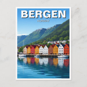 Bergen Norwegen Reise Postkarte