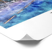 Bergen Norwegen Reisen Wasserfarbe Sketch Hand Dra Poster (Ecke)