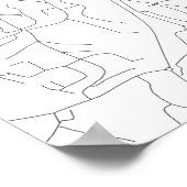 Bergen, Norwegen (schwarz auf weiß) Poster (Ecke)