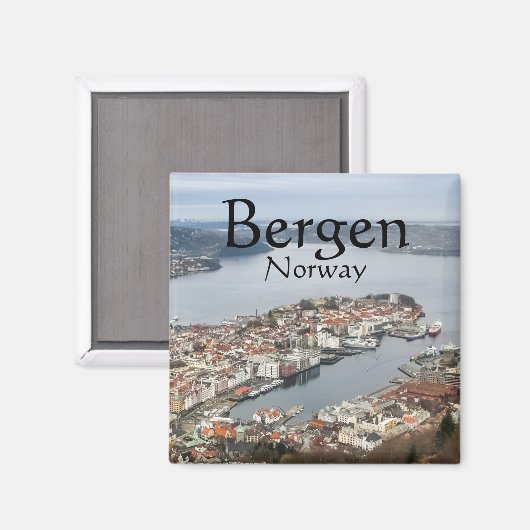 Bergen Norwegen Souvenir Magnet (Vorderseite/Rückseite)