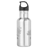 Bergen Norwegen Streetscape Beautiful Line Zeichne Edelstahlflasche (Rückseite)