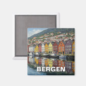 Bergen Norwegen Travel Magnet (Vorderseite/Rückseite)