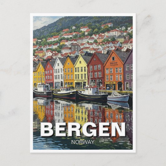 Bergen Norwegen Travel Postkarte (Vorderseite)