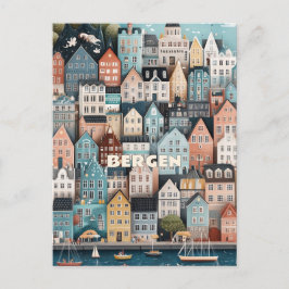Bergen Norwegen Travel Postkarte