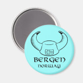 Bergen Norwegen Viking Hat Magnet (Vorderseite/Rückseite)
