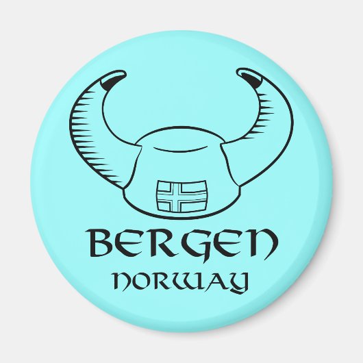 Bergen Norwegen Viking Hat Magnet (Vorne)