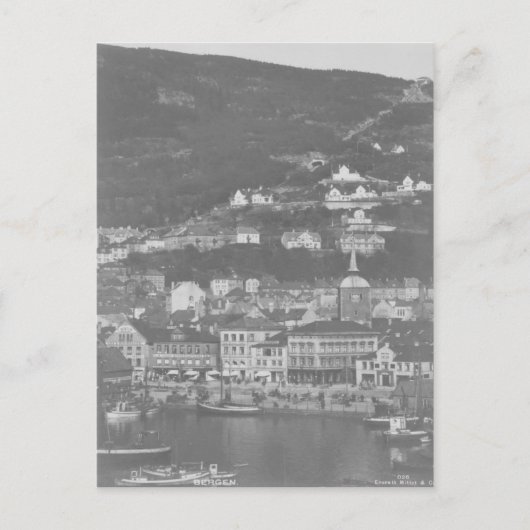 Bergen, Norwegen, Vintage Postkarte (Vorderseite)