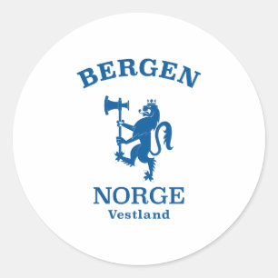 BERGEN Norwegen-Wappen Runder Aufkleber