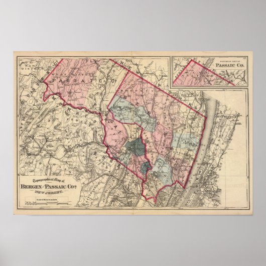 Bergen, Passaic Cos, NJ Poster (Vorne)