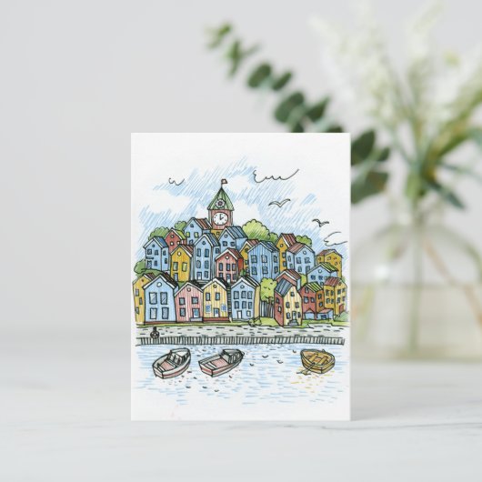 Bergen Postkarte (Stehend Vorderseite)