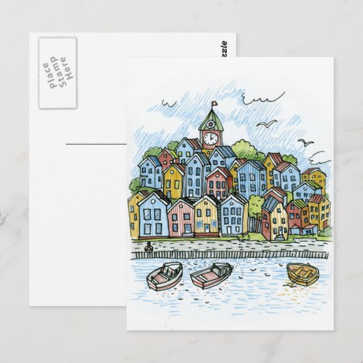 Bergen Postkarte (Vorne/Hinten)