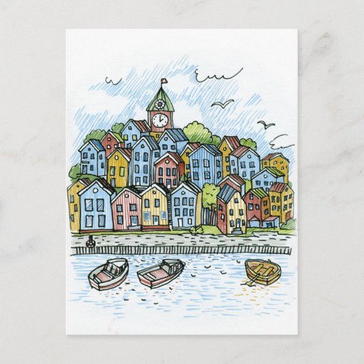 Bergen Postkarte (Vorderseite)