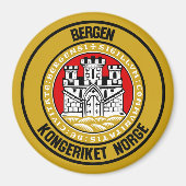 Bergen Round Emblem Magnet (Vorne)