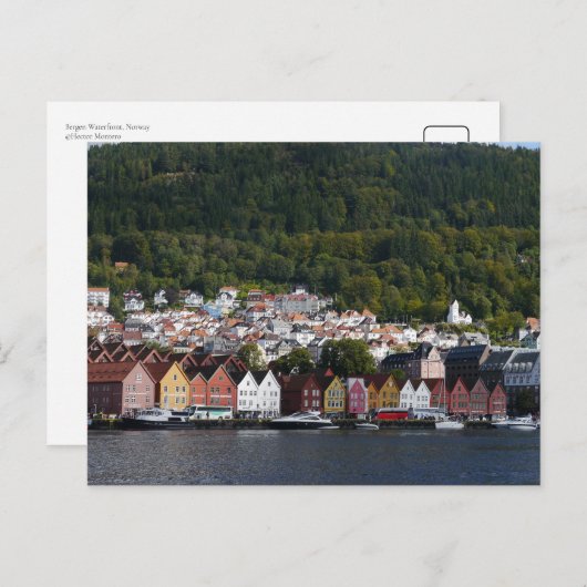 Bergen Waterfront, Norwegen Postkarte (Vorne/Hinten)