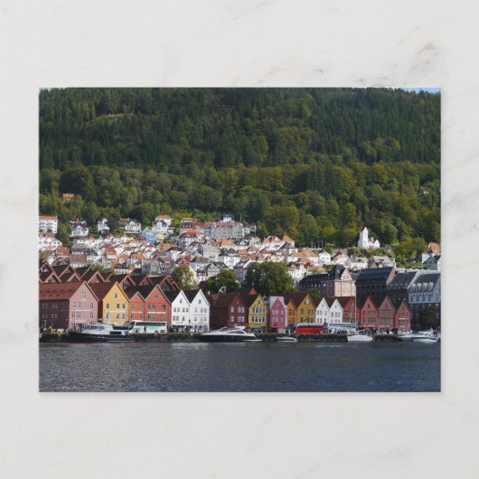 Bergen Waterfront, Norwegen Postkarte (Vorderseite)