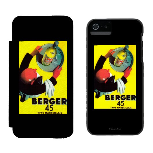 Berger 45 Vintages PosterEurope Incipio iPhone Geldbeutel-Hülle (Seite an Seite)