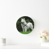 Berger Blanc Suisse Dog Runde Wanduhr (Zuhause)