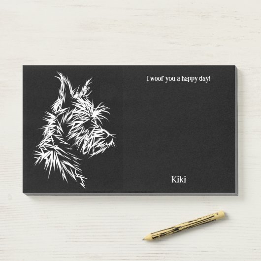 Berger Picard Abstrakt Art Dog Name Post-it Klebezettel (Auf Schreibtisch)