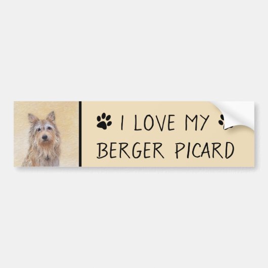 Berger Picard Malerei - Niedliche Original Hunde K Autoaufkleber (Vorne)