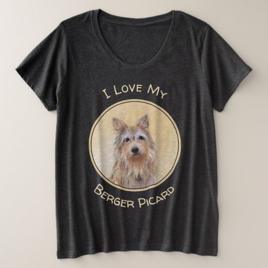 Berger Picard Malerei - Niedliche Original Hunde K Große Größe T-Shirt (Design vorne)