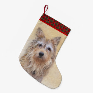 Berger Picard Malerei - Niedliche Original Hunde K Kleiner Weihnachtsstrumpf