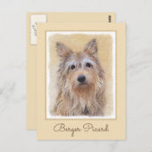 Berger Picard Malerei - Niedliche Original Hunde K Postkarte (Vorne/Hinten)