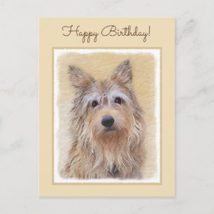 Berger Picard Malerei - Niedliche Original Hunde K Postkarte