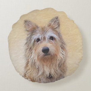 Berger Picard Malerei - Niedliche Original Hunde K Rundes Kissen