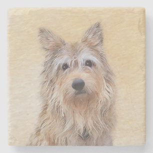 Berger Picard Malerei - Niedliche Original Hunde K Steinuntersetzer