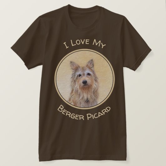 Berger Picard Malerei - Niedliche Original Hunde K T-Shirt (Design vorne)