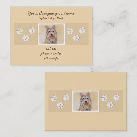 Berger Picard Malerei - Niedliche Original Hunde K Visitenkarte (Vorne/Hinten)
