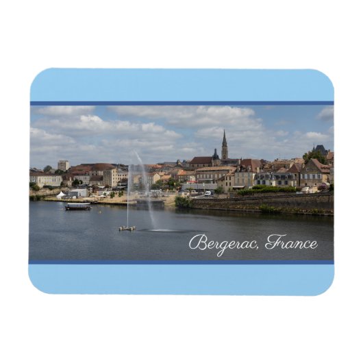 Bergerac Panoramic Cityscape Frankreich Magnet (Horizontal)