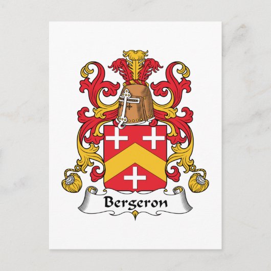 Bergeron Familienwappen Postkarte (Vorderseite)