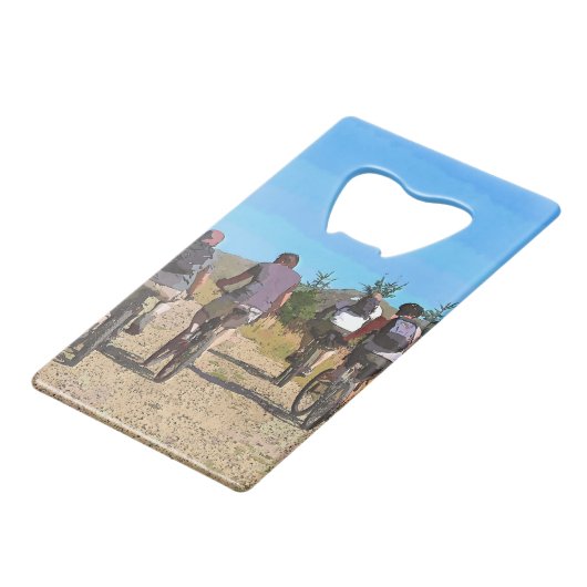 BERGFAHREN KREDITKARTEN FLASCHENÖFFNER (Vorderseite Schrägansicht)