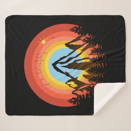 BERGFARBENER SONNENUNTERGANG SHERPADECKE (Vorderseite (Horizontal))